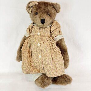 Boyds Bear "Corinna" #91201 Stuffed Brown Bear w Dress Fully Jointed Teddy Plush